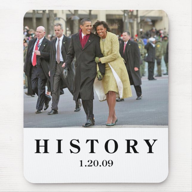 GESCHICHTE: Barack und Einweihung Michelle Obama Mousepad (Vorne)