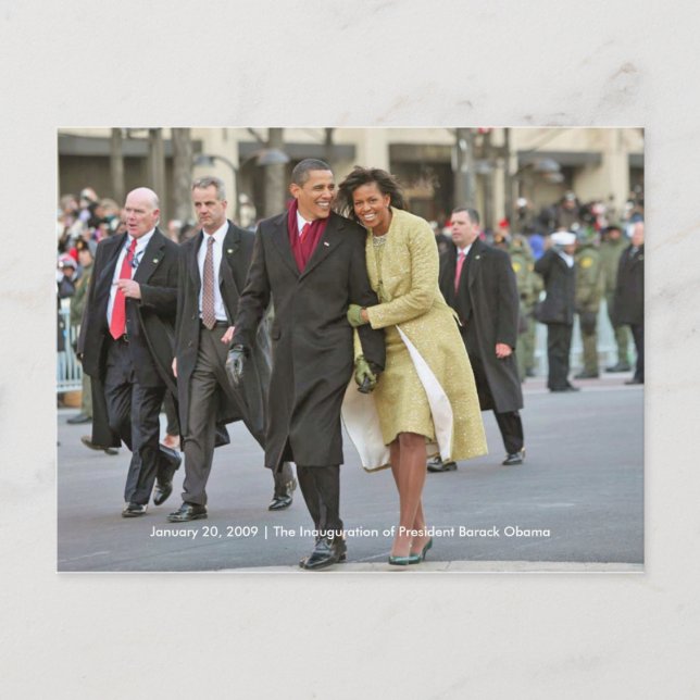 GESCHICHTE: Barack und Michelle Obama Einweihung Postkarte (Vorderseite)