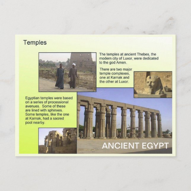 Geschichte, das alte Ägypten, Tempel Postkarte (Vorderseite)