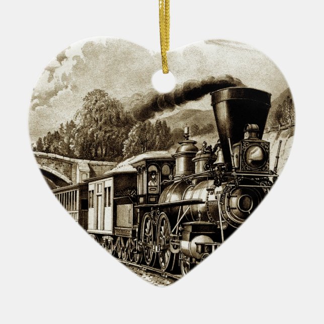 Geschichte der Dampflokomotive-Motor Keramik Ornament (Vorne)