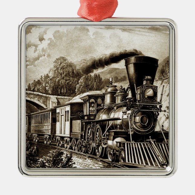 Geschichte der Dampflokomotive-Motor Ornament Aus Metall (Vorne)