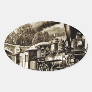 Geschichte der Dampflokomotive-Motor Ovaler Aufkleber
