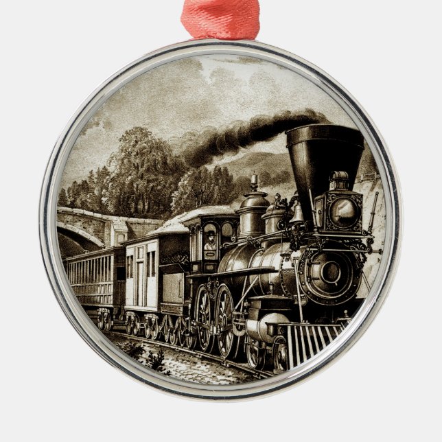 Geschichte der Dampflokomotive-Motor Silbernes Ornament (Vorne)