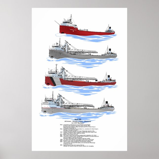Geschichte der Großen Seen und Frachter Sloan Miss Poster (Vorne)