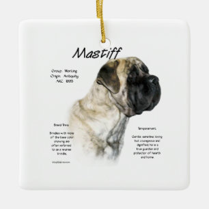 Geschichte der Reverse Brindle Mastiff Keramikornament