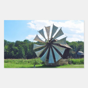 Geschichte der Windmühle sibiu romania Rechteckiger Aufkleber