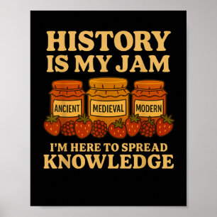 Geschichte ist mein Jam Funny Teacher zurück zur S Poster