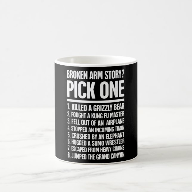 Geschichte - lustig für einen gebrochenen Arm Kaffeetasse (Mittel)
