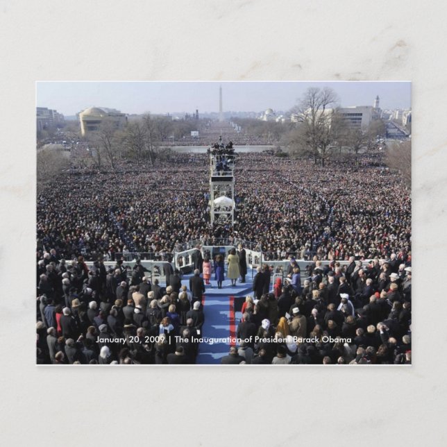 GESCHICHTE: Masse bei Obamas Amtseinführung Postkarte (Vorderseite)