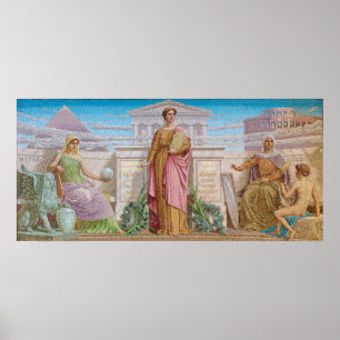 Geschichte, Mosaik durch Frederick Dielman Poster