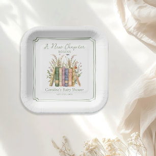 Geschichte neues Kapitel Baby Shower Papier-Teller Pappteller