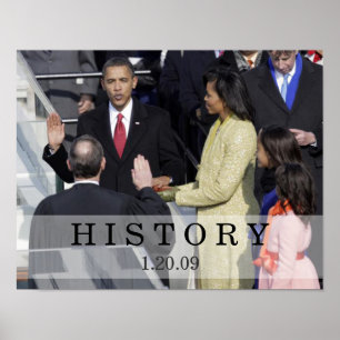 GESCHICHTE: Präsident Obama Swearing In Ceremony Poster