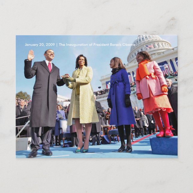 GESCHICHTE: Präsident Obamas Eröffnungsfeier Postkarte (Vorderseite)