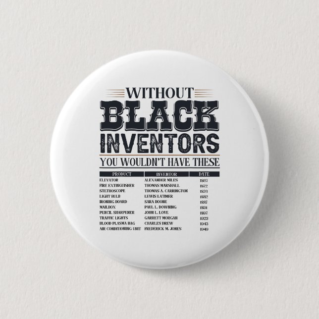Geschichte vergessener schwarzer Erfinder schwarze Button (Vorderseite)