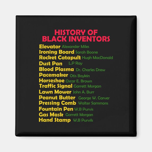 Geschichte von Black Inventors Black History Monat Magnet (Vorne)