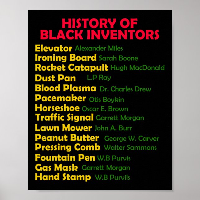 Geschichte von Black Inventors Black History Monat Poster (Vorne)