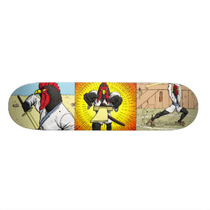 Geschichten des Samurai-Huhn-Skateboards Skateboard