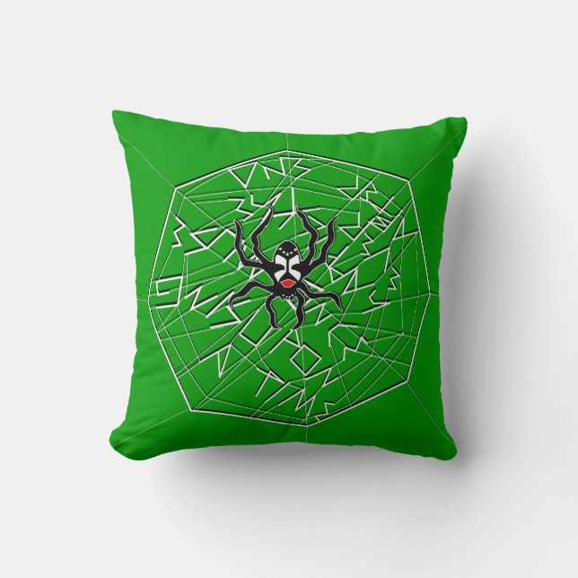"Geschichten-Spinner" Anansi die Trickster-Spinne Kissen (Vorderseite)
