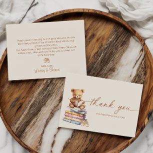 Geschichtenbuch-Teddybär-Baby-Shower-Dankeskarten Einladung