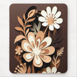 Geschichtete florale Papier-Schnitt-Harmonie Mousepad