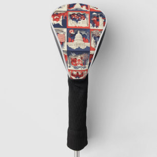 Geschichtete patriotische Papier-Schnitt-Kachel-Mu Golf Headcover