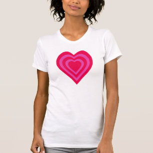 Geschichtete rosa und rote Herz-Shirts T-Shirt