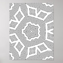 Geschichtete Starburst-Farbseite Wellenmuster-Kuns Poster