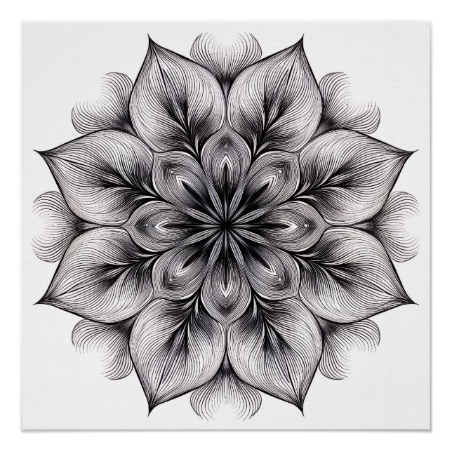 Geschichtetes Bloom-Mandala Poster (Vorderseite)
