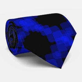 Geschichtetes echtes Blau im Quadrat auf schwarzem Krawatte