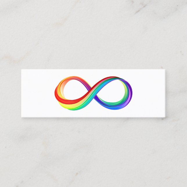 Geschichtetes Regenbogen-Unendlichkeitssymbol Mini Visitenkarte (Vorderseite)