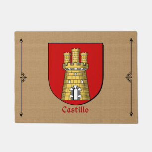 Geschichtlicher Schild von Kastilien im Hintergrun Fußmatte