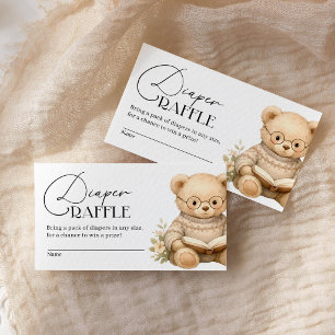 Geschichtsbuch-Baby-Party-Windel-Raffel Begleitkarte