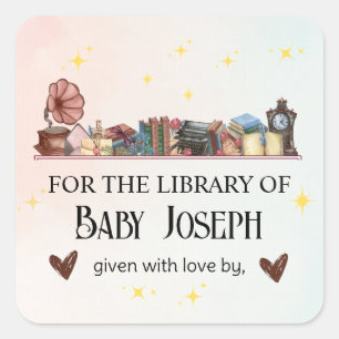 Geschichtsbuch Bibliothek Das Nächste Kapitel Baby Quadratischer Aufkleber