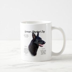 Geschichtsentwurf des Schäferhund-Hund(Schwarzes) Kaffeetasse