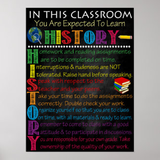 Geschichtsklassenposter Poster