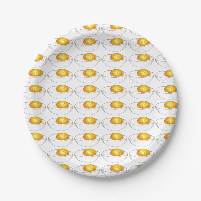 Geschiedene Eier Sommer-Picnic-Kochnahrung Pappteller (Vorderseite)
