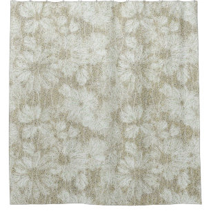 Geschirmte Daisy Textured Muster in Coffee Cream Duschvorhang