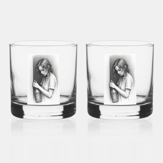 "Geschirmte Geister: Whiskey Glass mit einer Massa Whiskyglas (Vorderseite)