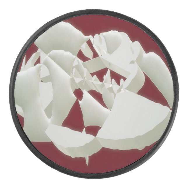 Geschirmter Marmor abstrakte moderne Kunstpflaume Eishockey Puck (Vorderseite)