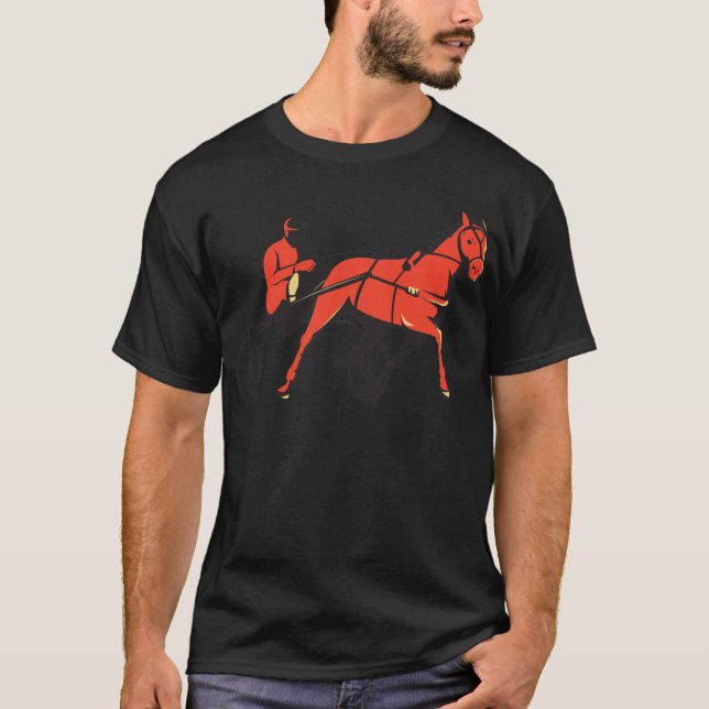 Geschirpferdewagenlaufen Retro T-Shirt (Vorderseite)