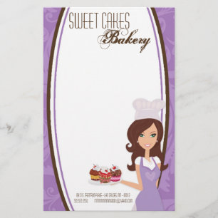 Geschirr - Brünettes Baker Lila Cup Kuchen backen Briefpapier