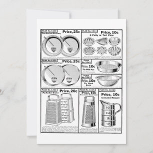 Geschirr für Vintage Katalogwerbung Feiertagskarte