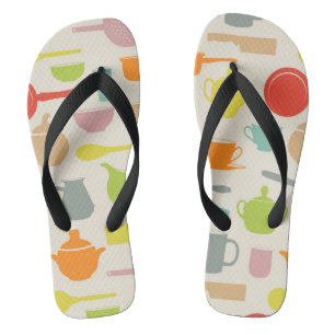Geschirr-Muster Flip Flops