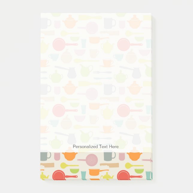 Geschirr-Muster Post-it Klebezettel (Vorderseite)