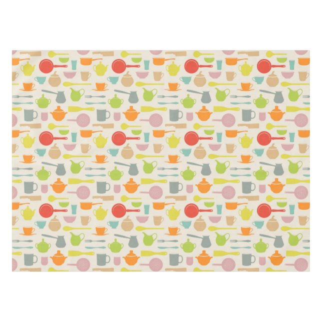 Geschirr-Muster Tischdecke (Vorderseite (Horizontal))