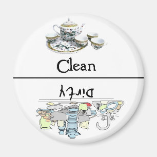 Geschirr säubert schmutzigen magnet