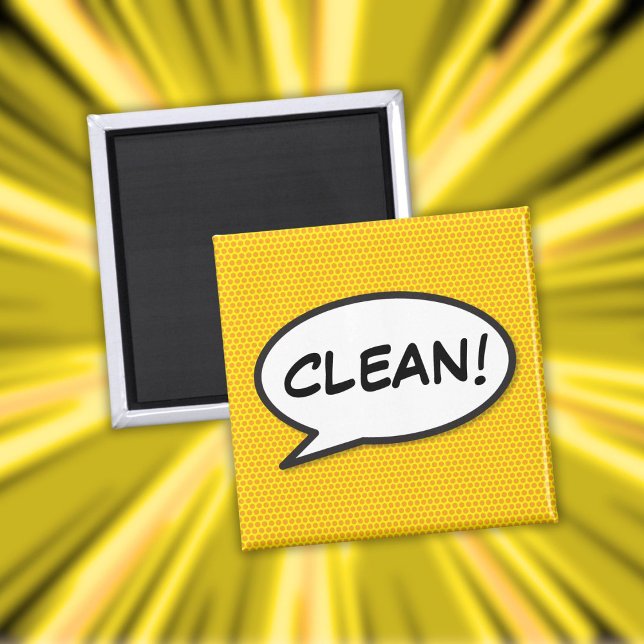 Geschirrspüler Clean Fun Retro Comic Pop Kunst Magnet (Dishwasher Clean Fun Retro Comic Book Pop Art Magnet)