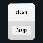 Geschirrspüler für graue und weiße Stifttypografie Magnet<br><div class="desc">Ein moderner und skurriler Geschirrspüler-Magnet,  um Ihre Küche zu beleben. Dieser Grauspulmaschine mit weißem Geschirrspüler zeichnet sich durch eine moderne Schablonentypografie aus. Das ist ein Abschluss- oder Hochzeitsgeschenk. Andere Farben sind verfügbar.</div>