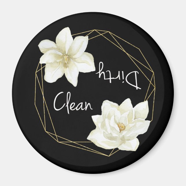Geschirrspüler Saubere Blume Magnolia Elegante Magnet (Vorne)