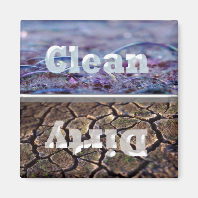 Geschirrspüler und Bläschen Saubere Geschirrspülma Magnet (Vorne)